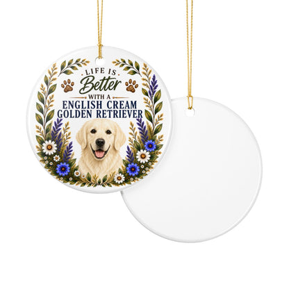 English Cream Golden Retriever Ornament, Dog Lover Gift, Golden Retriever Mom Keepsake