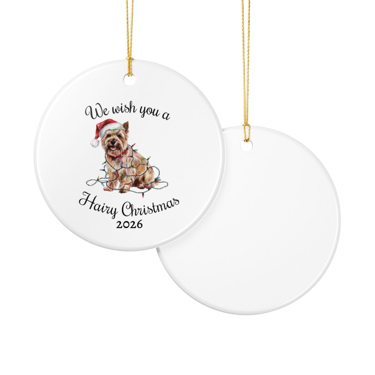 Christmas Cairn Terrier Ornament, Cairn Terrier Mom, Christmas Lights Dog Keepsake, Christmas Dog, Gift For Dog Lover, Cairn Terrier