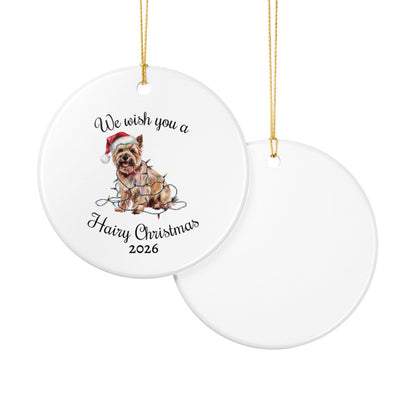 Christmas Cairn Terrier Ornament, Cairn Terrier Mom, Christmas Lights Dog Keepsake, Christmas Dog, Gift For Dog Lover, Cairn Terrier