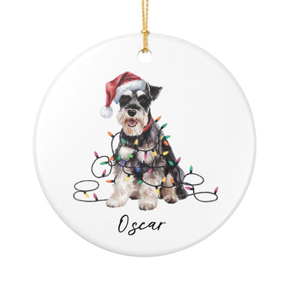 Personalized Schnauzer Ornament, Custom Dog Lover Gift
