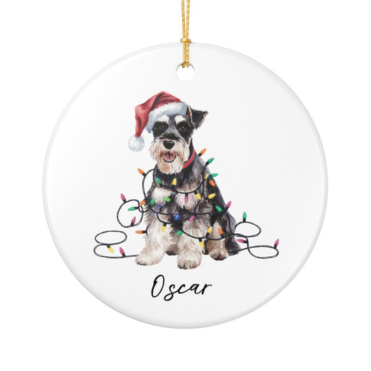 Personalized Schnauzer Ornament, Custom Dog Lover Gift