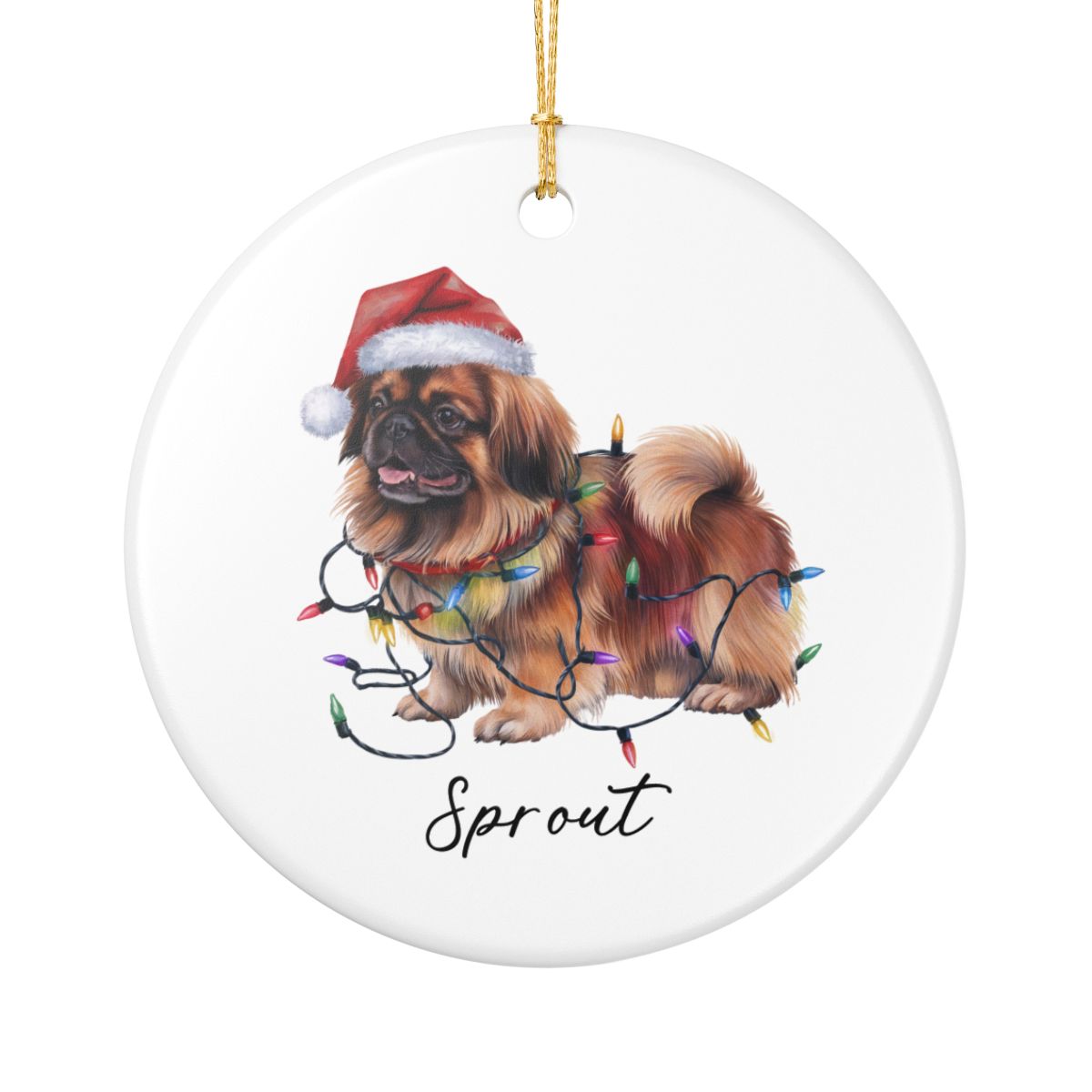 Pekingese Ornament, Personalized Dog Keepsake