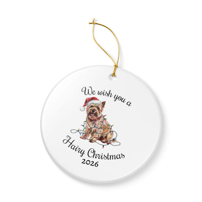 Christmas Cairn Terrier Ornament, Cairn Terrier Mom, Christmas Lights Dog Keepsake, Christmas Dog, Gift For Dog Lover, Cairn Terrier