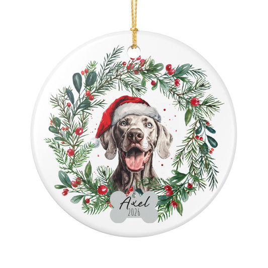 Personalized Weimaraner Christmas Ornament