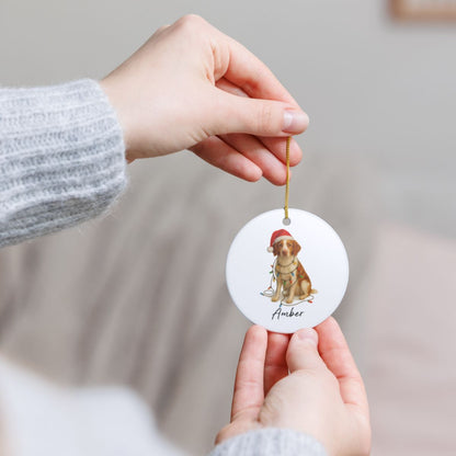 Personalized Brittany Spaniel Ornament, Ceramic Dog Lover Christmas Keepsake