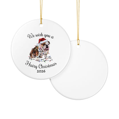 Christmas Bulldog Ornament, Bulldog Mom, Christmas Lights Dog Keepsake, Christmas Dog, Gift For Dog Lover, Bulldog