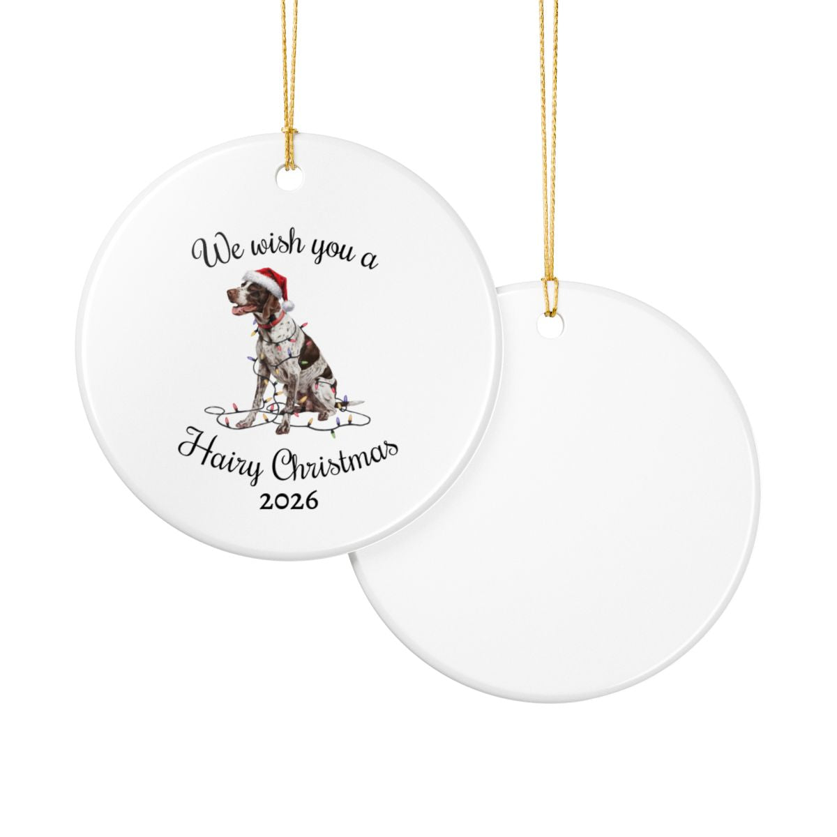 Christmas English Pointer Ornament, Christmas Lights Dog Keepsake