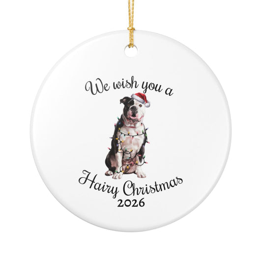 Christmas American Bulldog Ornament, Christmas Lights Dog Keepsake, Christmas Dog, American Bulldog Mom, Gift For Dog Lover