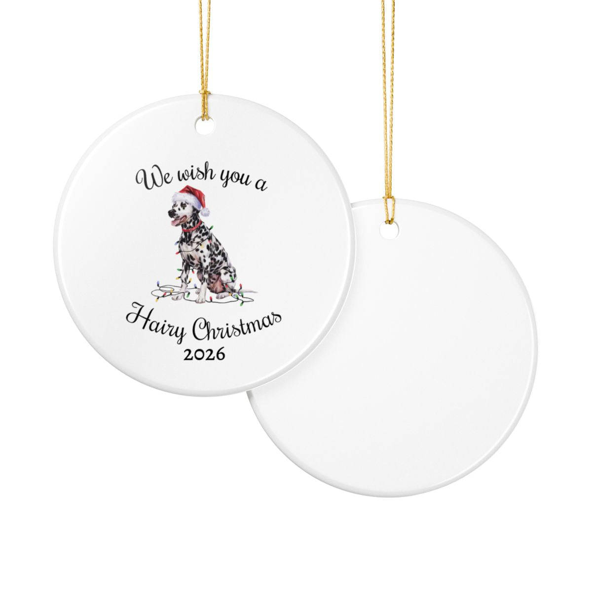 Christmas Dalmatian Ornament, Christmas Lights Dog Keepsake