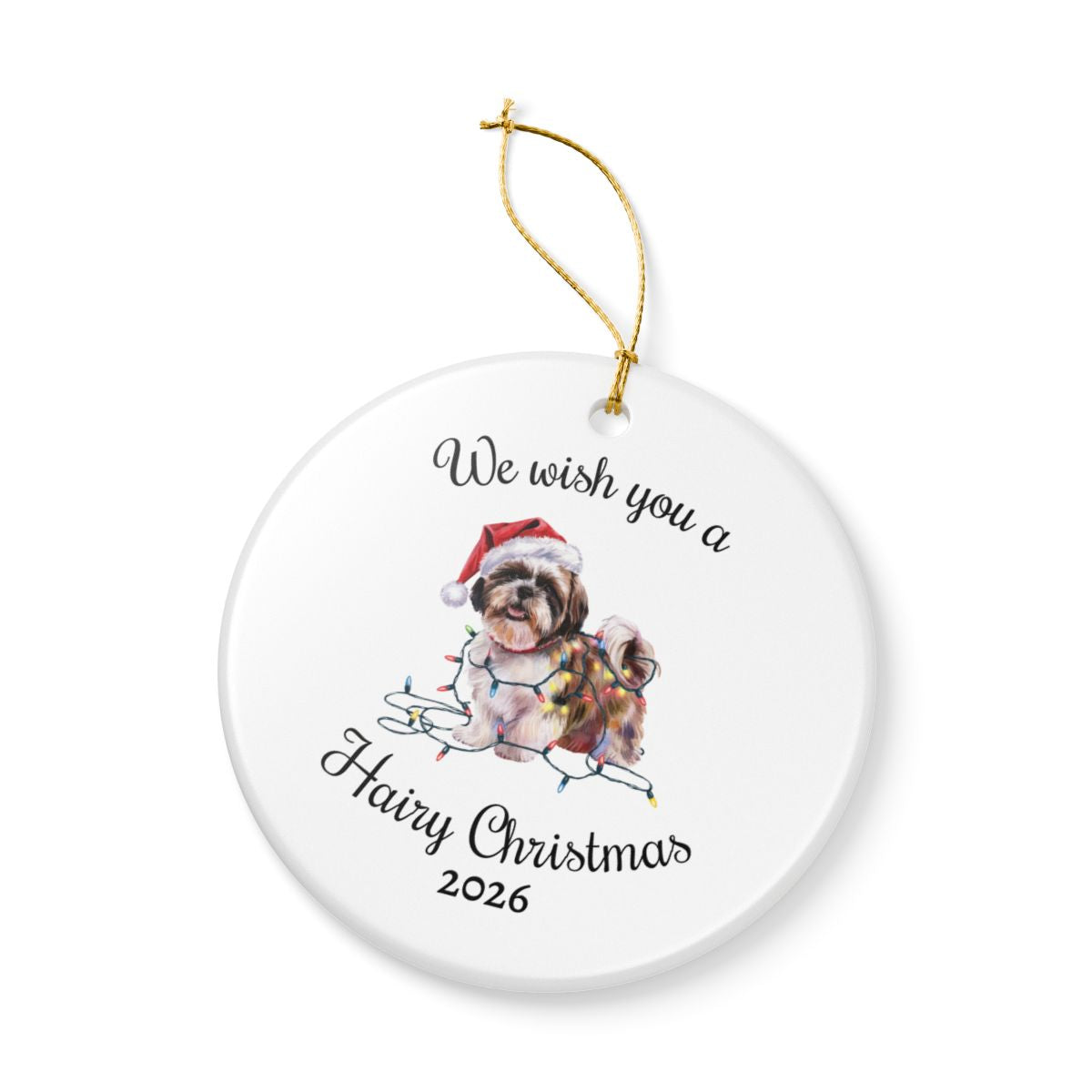 Christmas Shih Tzu Ornament, Christmas Lights Dog Keepsake