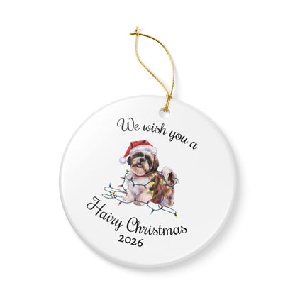 Christmas Shih Tzu Ornament, Christmas Lights Dog Keepsake
