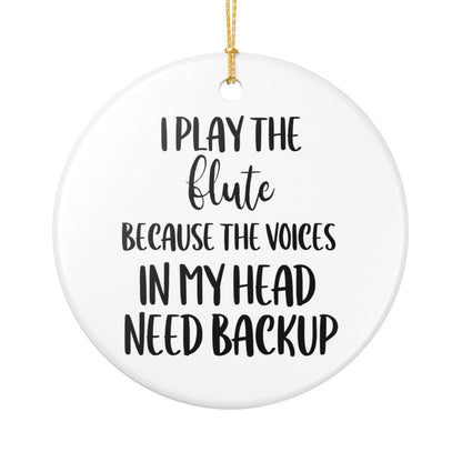Gift for Flute Player, Ceramic Musician Ornament