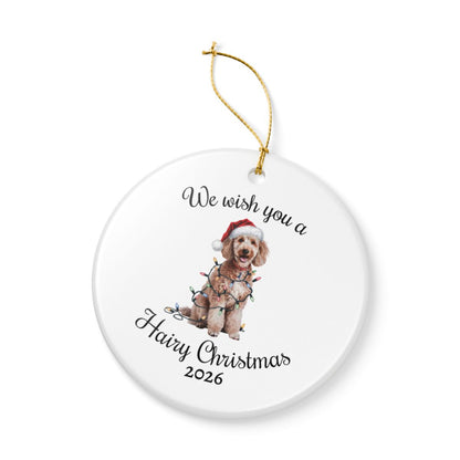 Christmas Poodle Ornament, Christmas Lights Dog Keepsake