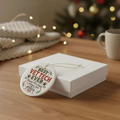 Personalized Vet Tech Ornament, Veterinary Technician Gift, Vet Tech Christmas Gift, Custom Name Ornament