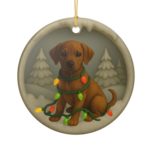 Personalized Rhodesian Ridgeback Christmas 3D Clay-Style Ornament