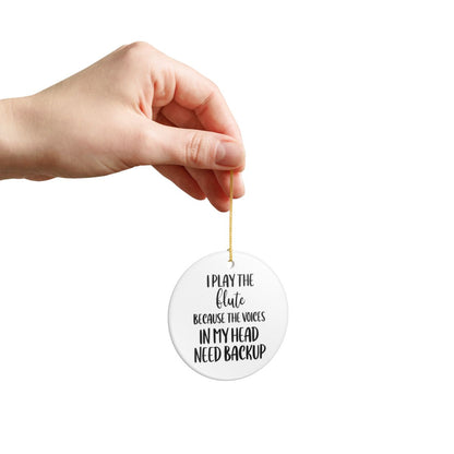 Gift for Flute Player, Ceramic Musician Ornament
