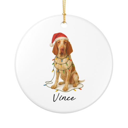 Personalized Bracco Italiano Ornament, Dog Lover Christmas Tree Decoration, Ceramic Pet Keepsake