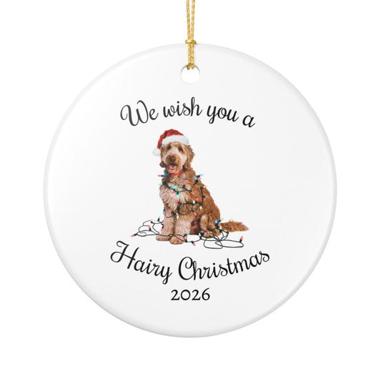 Christmas Goldendoodle Ornament, Christmas Lights Dog Keepsake