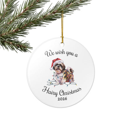 Christmas Shih Tzu Ornament, Christmas Lights Dog Keepsake