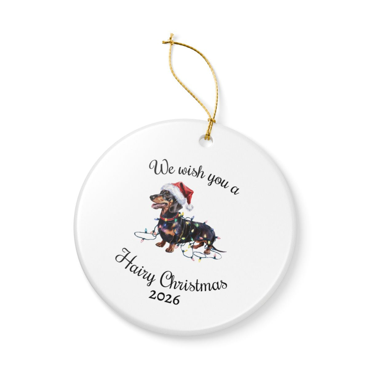 Christmas Dachshund Ornament, Christmas Lights Dog Keepsake