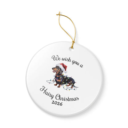 Christmas Dachshund Ornament, Christmas Lights Dog Keepsake