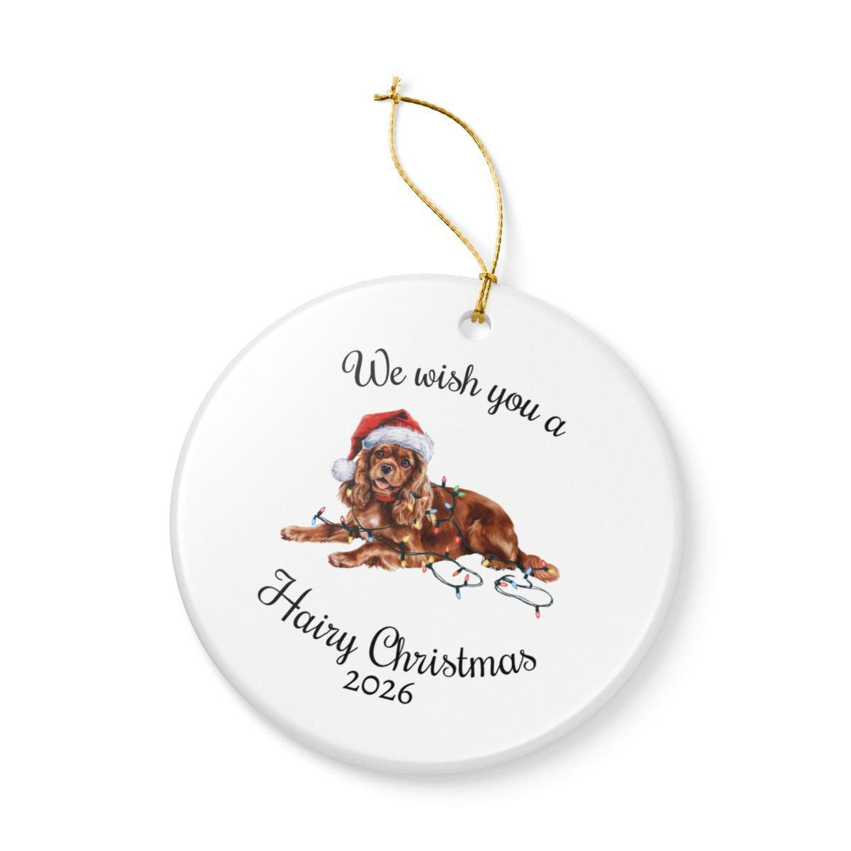 Ruby Cavalier King Charles Spaniel Ornament, Funny Dog Lover Gift, Pet Holiday