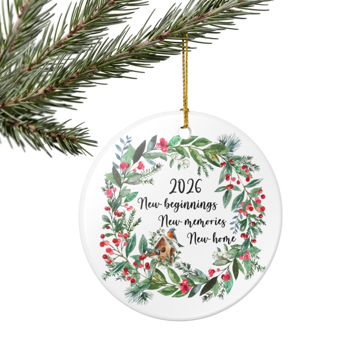 Personalized New Home Ornament, Christmas Holiday Ornament, New Beginnings, New Memories, First Home Ornament, First Christmas In New Home