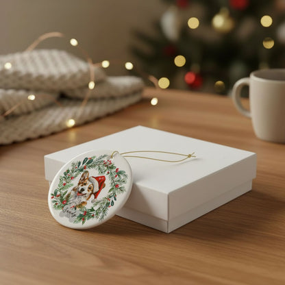 Personalized Corgi Wreath Ornament