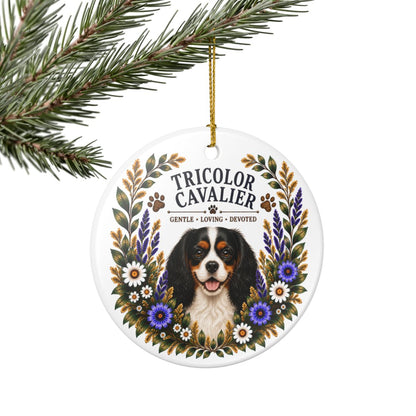 Tricolor Cavalier Ornament, Cavalier King Charles Spaniel Gift, Tricolor Cavalier Dog Mom Keepsake