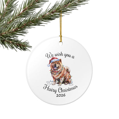 Christmas Chow Chow Ornament, Christmas Lights Dog Keepsake