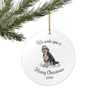 Christmas Labradoodle Ornament, Christmas Lights Dog Keepsake