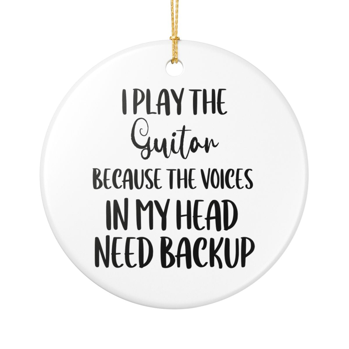 Guitar Ornament, Ceramic Music Lover Gift