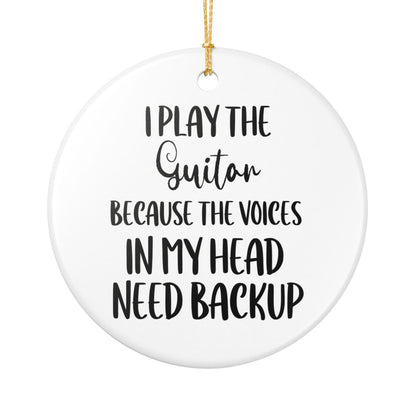 Guitar Ornament, Ceramic Music Lover Gift