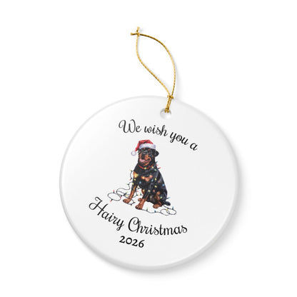 Christmas Rottweiler Ornament, Christmas Lights Dog Keepsake