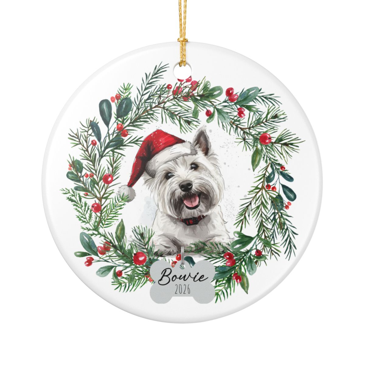 Personalized West Highland Terrier Ornament