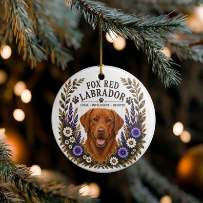 Fox Red Lab Loyal • Intelligent• Devoted Ornament