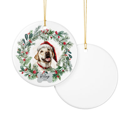 Personalized Yellow Lab Christmas Ornament