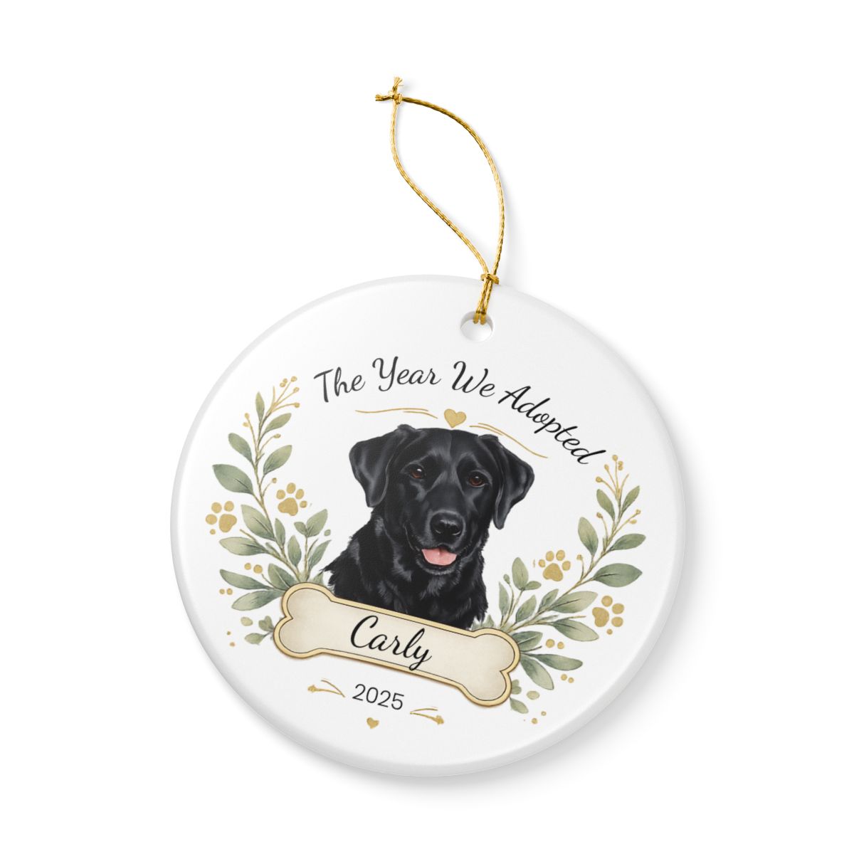 Personalized Adoption Dog Ornament, Custom Pet Christmas Keepsake Gift