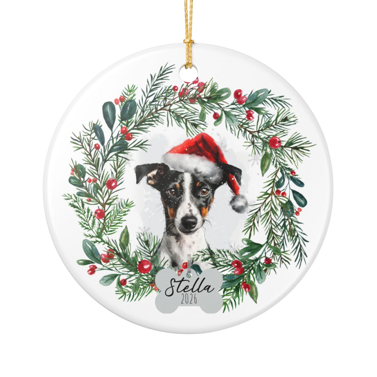 Personalized Smooth Fox Terrier Christmas Ornament