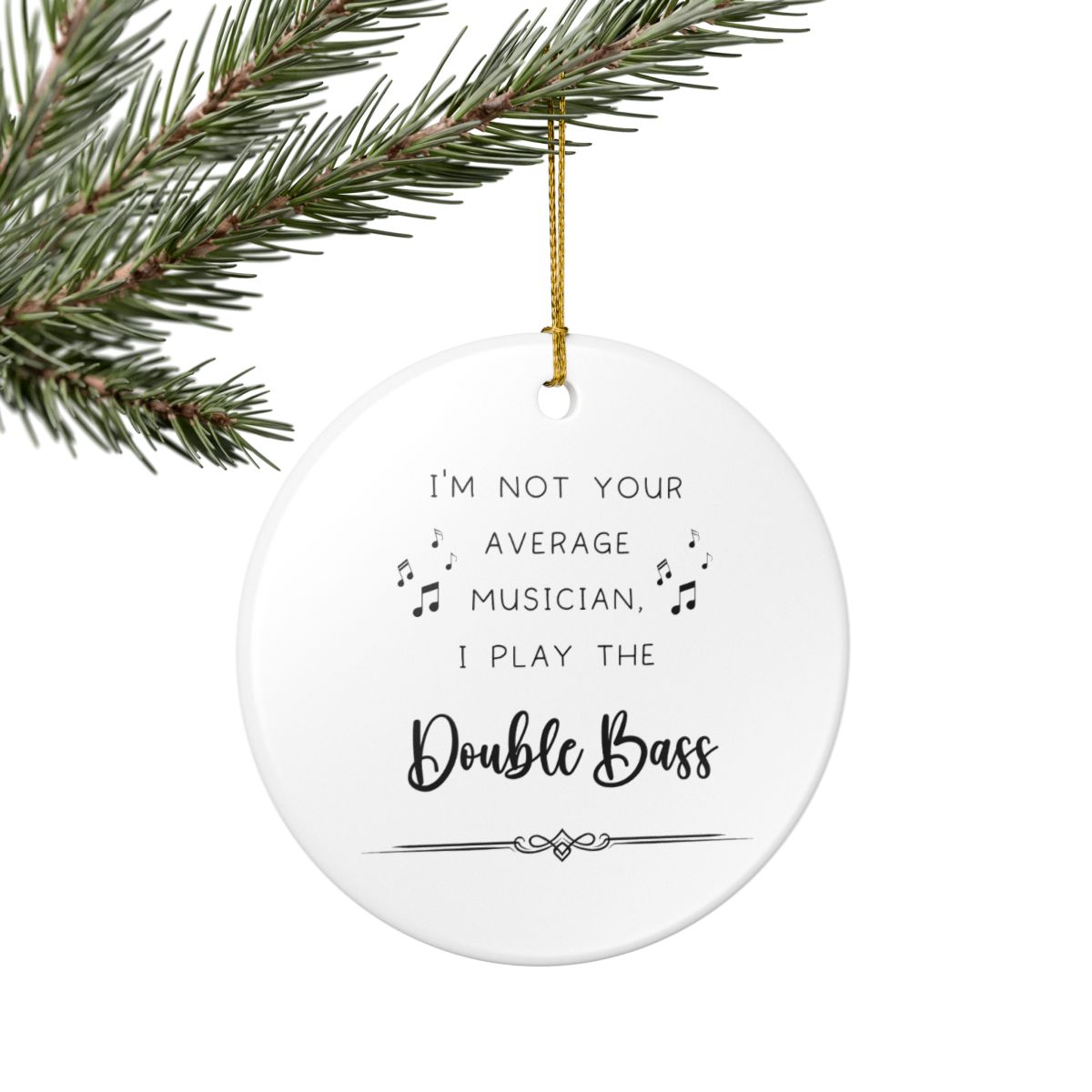 Funny Double Bass Ornament Musician Christmas Gift Orchestra Bass Player Decor