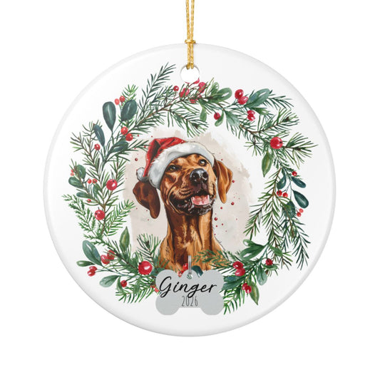 Personalized Rhodesian Ridgeback Christmas Ornament