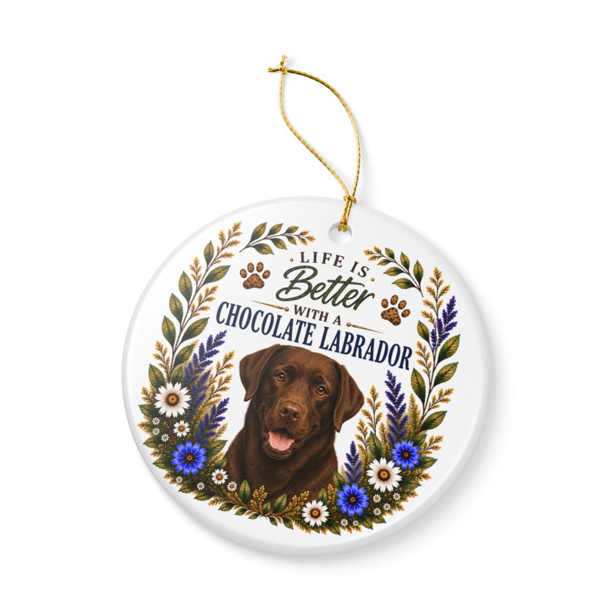 Chocolate Lab Ornament, Labrador Retriever Gift, Chocolate Lab Mom Gift, Dog Lover Keepsake
