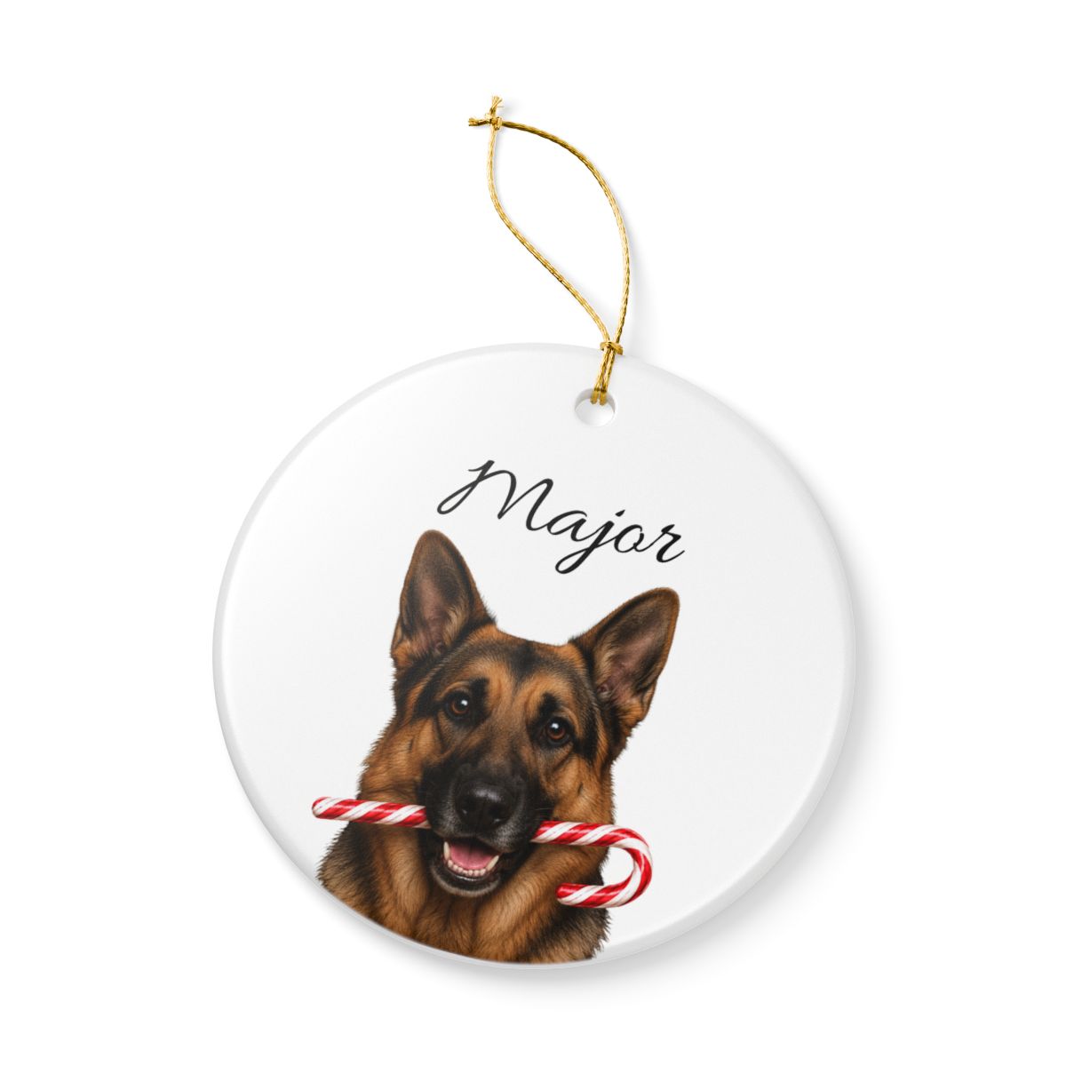 Personalized German Shepherd Ornament, Custom Dog Name Christmas Ornament, GSD Gift, Dog Lover Gift