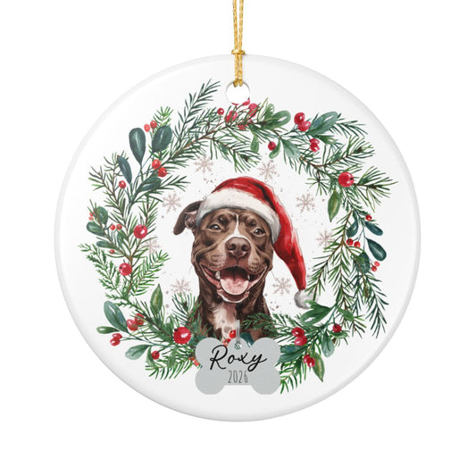 Personalized Pitbull Christmas Ornament