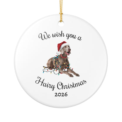 Christmas Weimaraner Ornament, Christmas Lights Dog Keepsake
