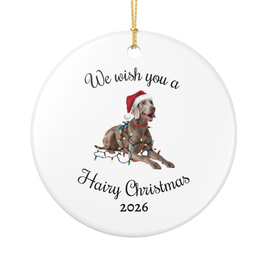 Christmas Weimaraner Ornament, Christmas Lights Dog Keepsake