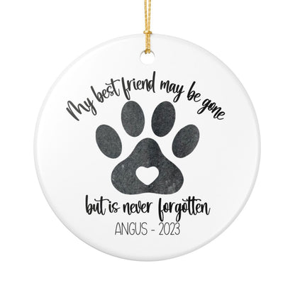 Personalized Pet Memorial Ornament, Dog Memorial Christmas Ornament, Rainbow Bridge Gift, Custom Pet Loss Keepsake