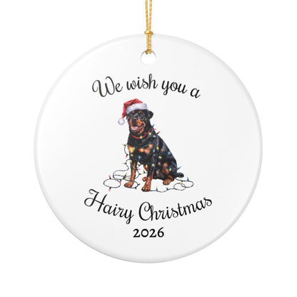 Christmas Rottweiler Ornament, Christmas Lights Dog Keepsake