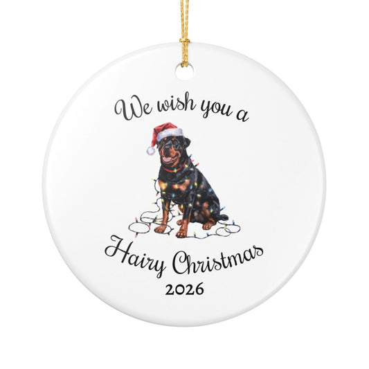 Christmas Rottweiler Ornament, Christmas Lights Dog Keepsake