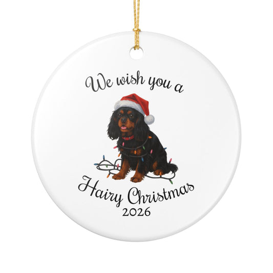 Black and Tan Cavalier King Charles Spaniel Ornament, Funny Dog Lover Gift, Pet Holiday